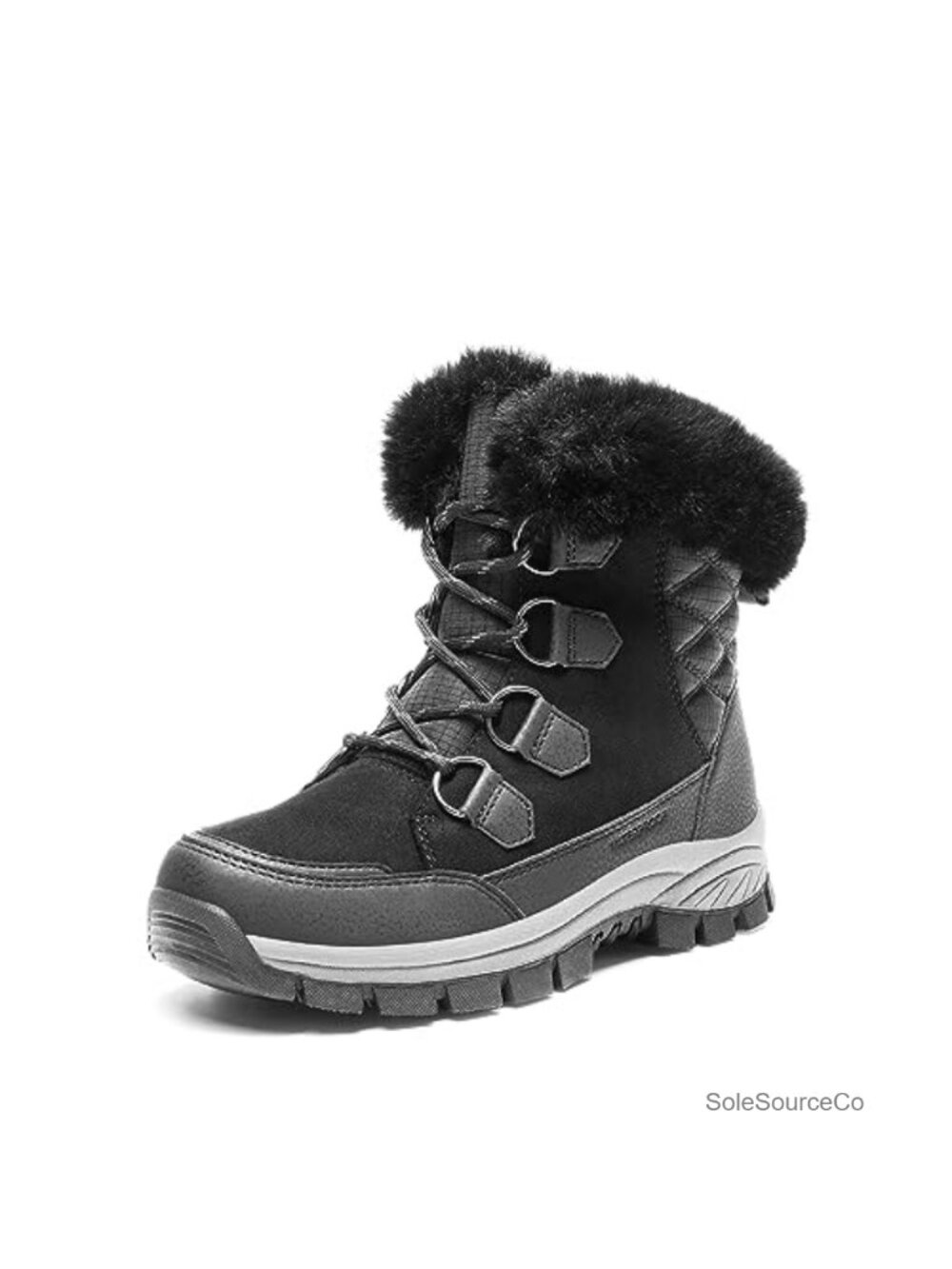 Waterproof Winter Snow Boots Faux Fur Lined Lace Up Women's Ankle